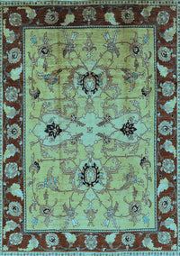 Oriental Light Blue Traditional Rug, urb886lblu