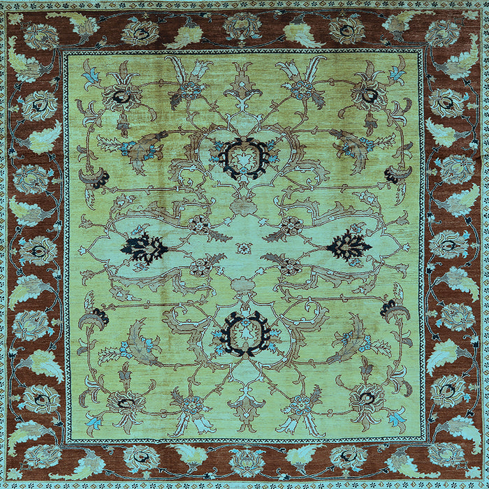 Square Oriental Light Blue Traditional Rug, urb886lblu