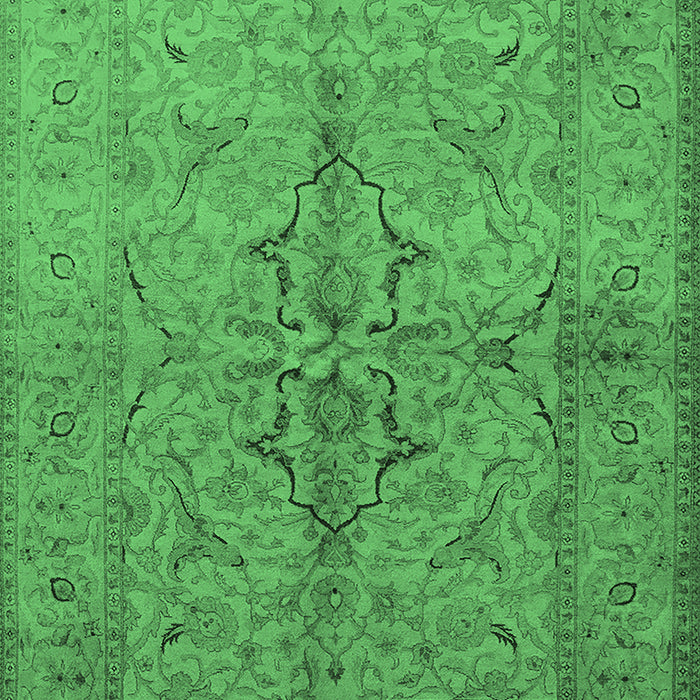 Machine Washable Oriental Emerald Green Traditional Area Rugs, wshurb887emgrn