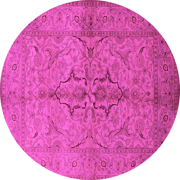 Round Oriental Pink Traditional Rug, urb887pnk