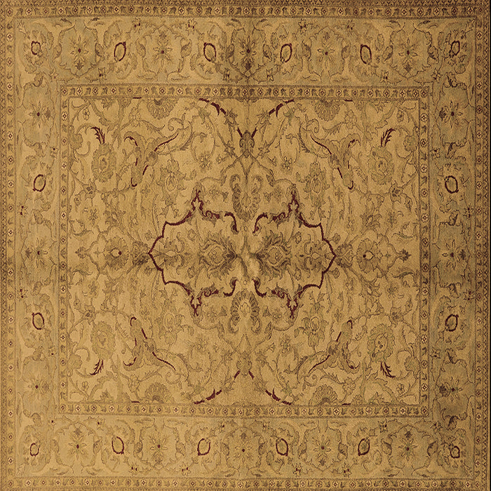Square Oriental Brown Traditional Rug, urb887brn