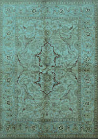Oriental Light Blue Traditional Rug, urb887lblu