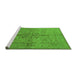 Sideview of Machine Washable Oriental Green Traditional Area Rugs, wshurb887grn