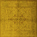 Square Oriental Yellow Traditional Rug, urb887yw