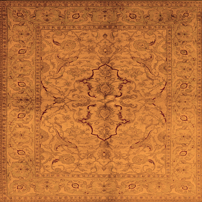 Square Oriental Orange Traditional Rug, urb887org