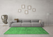 Machine Washable Oriental Emerald Green Traditional Area Rugs in a Living Room,, wshurb887emgrn