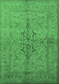 Oriental Emerald Green Traditional Rug, urb887emgrn