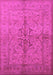 Machine Washable Oriental Pink Traditional Rug, wshurb887pnk