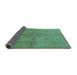 Sideview of Oriental Turquoise Traditional Rug, urb887turq