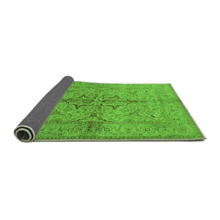 Sideview of Oriental Green Traditional Rug, urb887grn