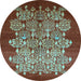 Round Oriental Light Blue Industrial Rug, urb888lblu