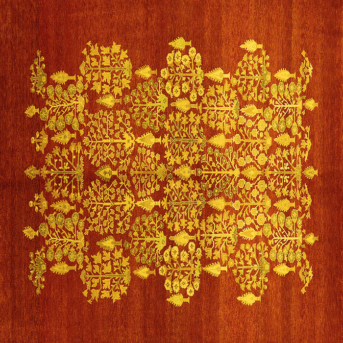 Square Oriental Yellow Industrial Rug, urb888yw