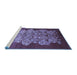 Sideview of Machine Washable Oriental Blue Industrial Rug, wshurb888blu