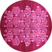 Round Oriental Pink Industrial Rug, urb888pnk