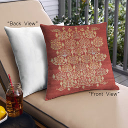 Front View of Mid-Century Modern Urban Square Red Throw Pillow, 18 inch by 18 inch, pwurb888