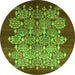 Round Oriental Green Industrial Rug, urb888grn