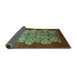 Sideview of Oriental Turquoise Industrial Rug, urb888turq