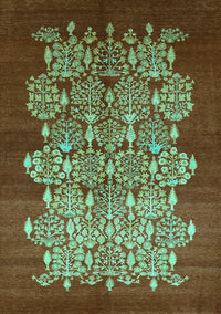 Oriental Turquoise Industrial Rug, urb888turq