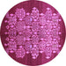 Round Oriental Purple Industrial Rug, urb888pur