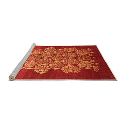 Sideview of Machine Washable Oriental Orange Industrial Area Rugs, wshurb888org