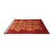 Sideview of Machine Washable Oriental Orange Industrial Area Rugs, wshurb888org