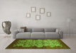 Machine Washable Oriental Green Industrial Area Rugs in a Living Room,, wshurb888grn