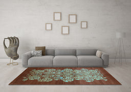 Machine Washable Oriental Light Blue Industrial Rug in a Living Room, wshurb888lblu