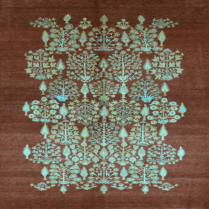 Square Oriental Light Blue Industrial Rug, urb888lblu