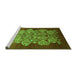 Sideview of Machine Washable Oriental Green Industrial Area Rugs, wshurb888grn