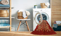 Machine Washable Industrial Modern Red Rug in a Washing Machine, wshurb888