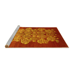 Sideview of Machine Washable Oriental Yellow Industrial Rug, wshurb888yw