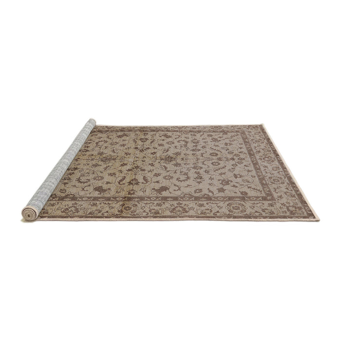 Sideview of Machine Washable Industrial Modern Brown Rug, wshurb889