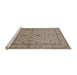 Sideview of Machine Washable Industrial Modern Brown Rug, wshurb889