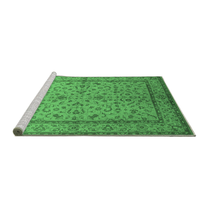 Sideview of Machine Washable Oriental Emerald Green Traditional Area Rugs, wshurb889emgrn