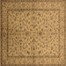 Square Machine Washable Oriental Brown Traditional Rug, wshurb889brn