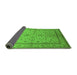 Sideview of Oriental Green Traditional Rug, urb889grn