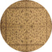 Round Oriental Brown Traditional Rug, urb889brn