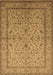 Machine Washable Oriental Brown Traditional Rug, wshurb889brn