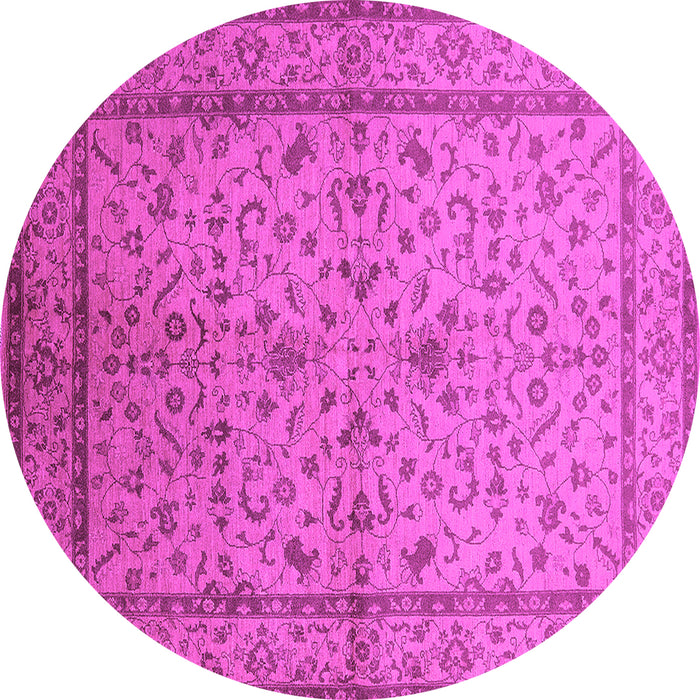 Round Oriental Pink Traditional Rug, urb889pnk