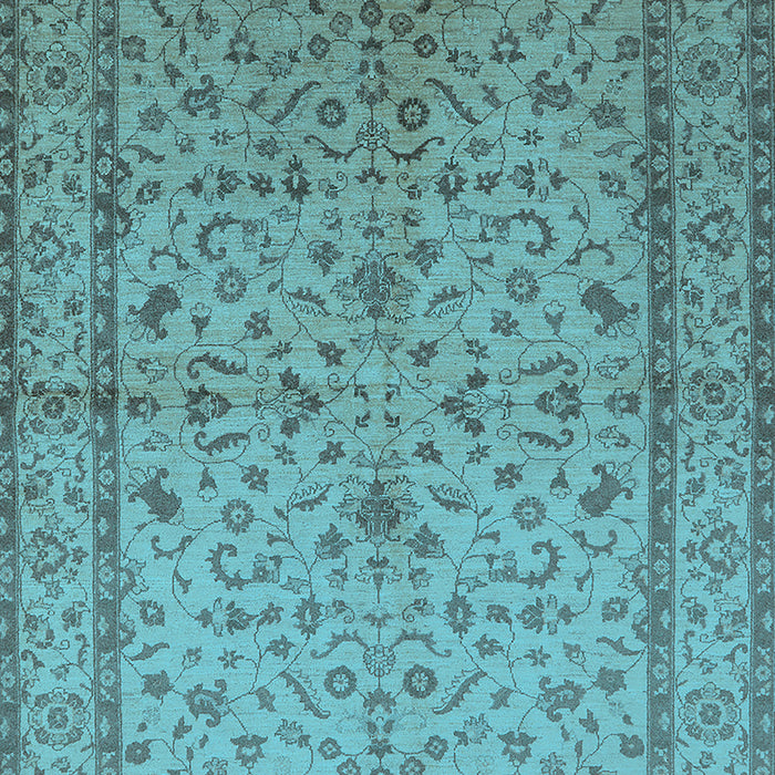 Machine Washable Oriental Light Blue Traditional Rug, wshurb889lblu