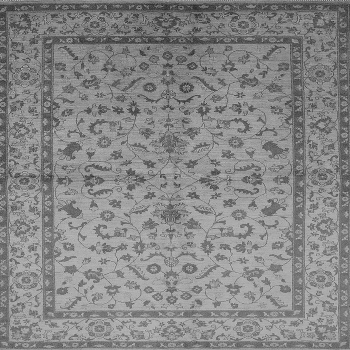 Square Machine Washable Oriental Gray Traditional Rug, wshurb889gry