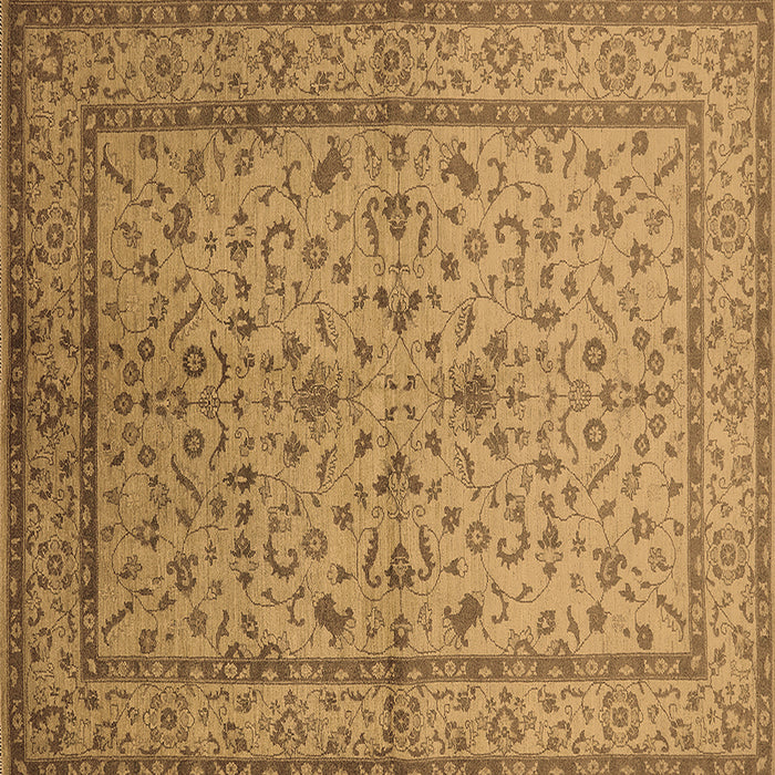 Square Oriental Brown Traditional Rug, urb889brn