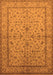 Machine Washable Oriental Orange Traditional Area Rugs, wshurb889org