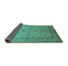 Sideview of Oriental Turquoise Traditional Rug, urb889turq