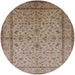 Round Machine Washable Industrial Modern Brown Rug, wshurb889