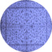 Round Oriental Blue Traditional Rug, urb889blu