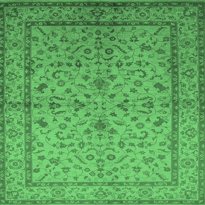 Square Oriental Emerald Green Traditional Rug, urb889emgrn