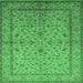 Square Oriental Emerald Green Traditional Rug, urb889emgrn