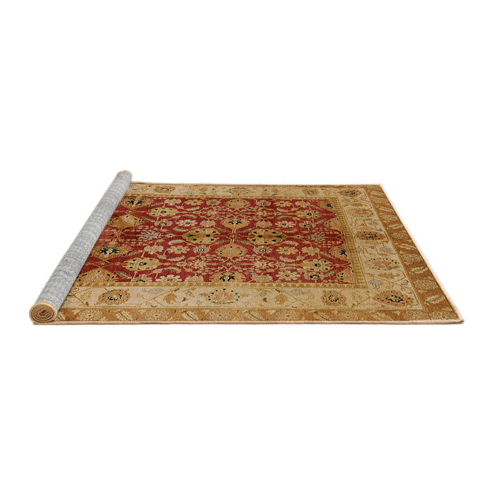 Sideview of Machine Washable Industrial Modern Orange Rug, wshurb890
