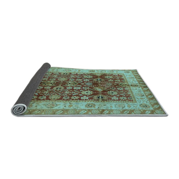 Sideview of Oriental Light Blue Traditional Rug, urb890lblu